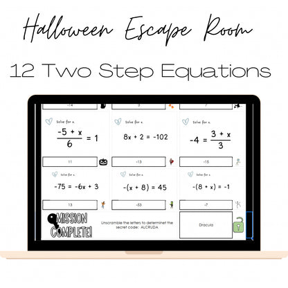 Solving Equations Escape Room